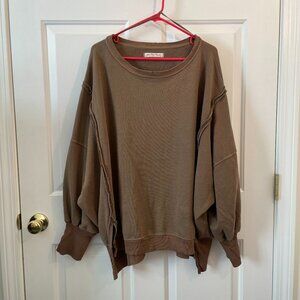 NWOT Free People We the Free Camden Sweatshirt - Light Willow - Size L